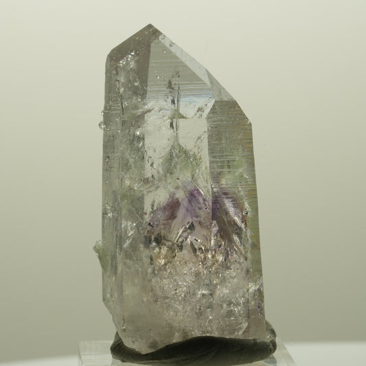 Harlekin Lemurian Phantom Amethyst mit Analcim, Prehnit Streep Mine, Namibia 47*21*25mm #14822
