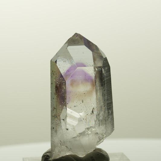 Lemurian Phantom Amethyst mit Analcim, Hämatit Streep Mine, Goboboseb, Namibia 38*17*16mm #14830