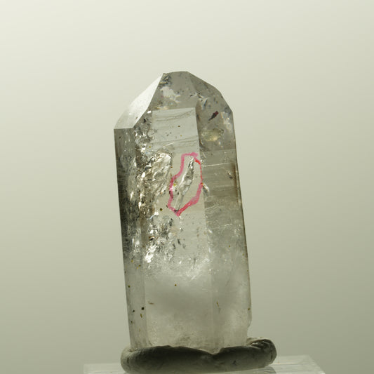 Enhydro Harlekin Lemurian Phantom Rauchquarz, Prehnit Streep Mine, Namibia 37*16*13mm #14831