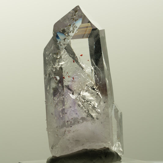 Harlekin Skelett Phantom Amethyst mit Analcim Streep Mine, Goboboseb, Namibia 45*23*16mm #14834