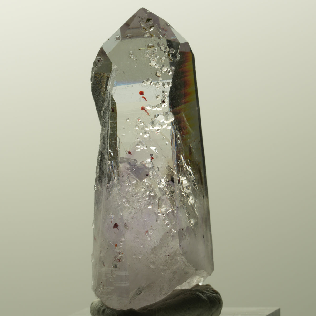 Harlekin Skelett Phantom Amethyst mit Analcim Streep Mine, Goboboseb, Namibia 45*23*16mm #14834