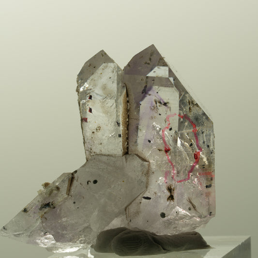 Enhydro Harlekin Phantom Amethyst, Prehnit Epidot 1x Blase Streep Mine, Namibia 36*37*23mm #14835