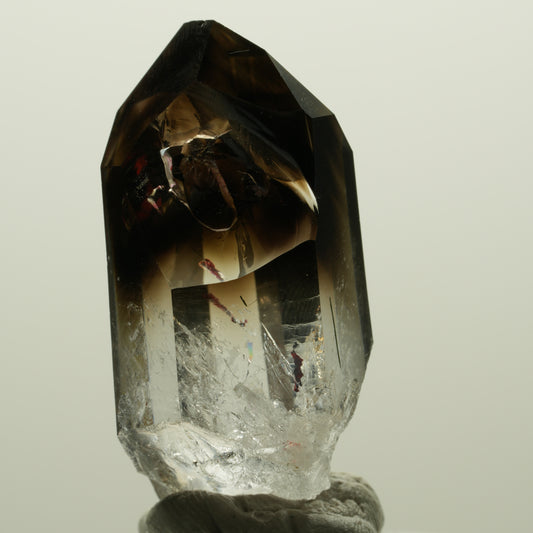 Enhydro Harlekin Lemurian Phantom Rauchquarz, 1x Blase Streep Mine, Namibia 37*22*16mm #14836