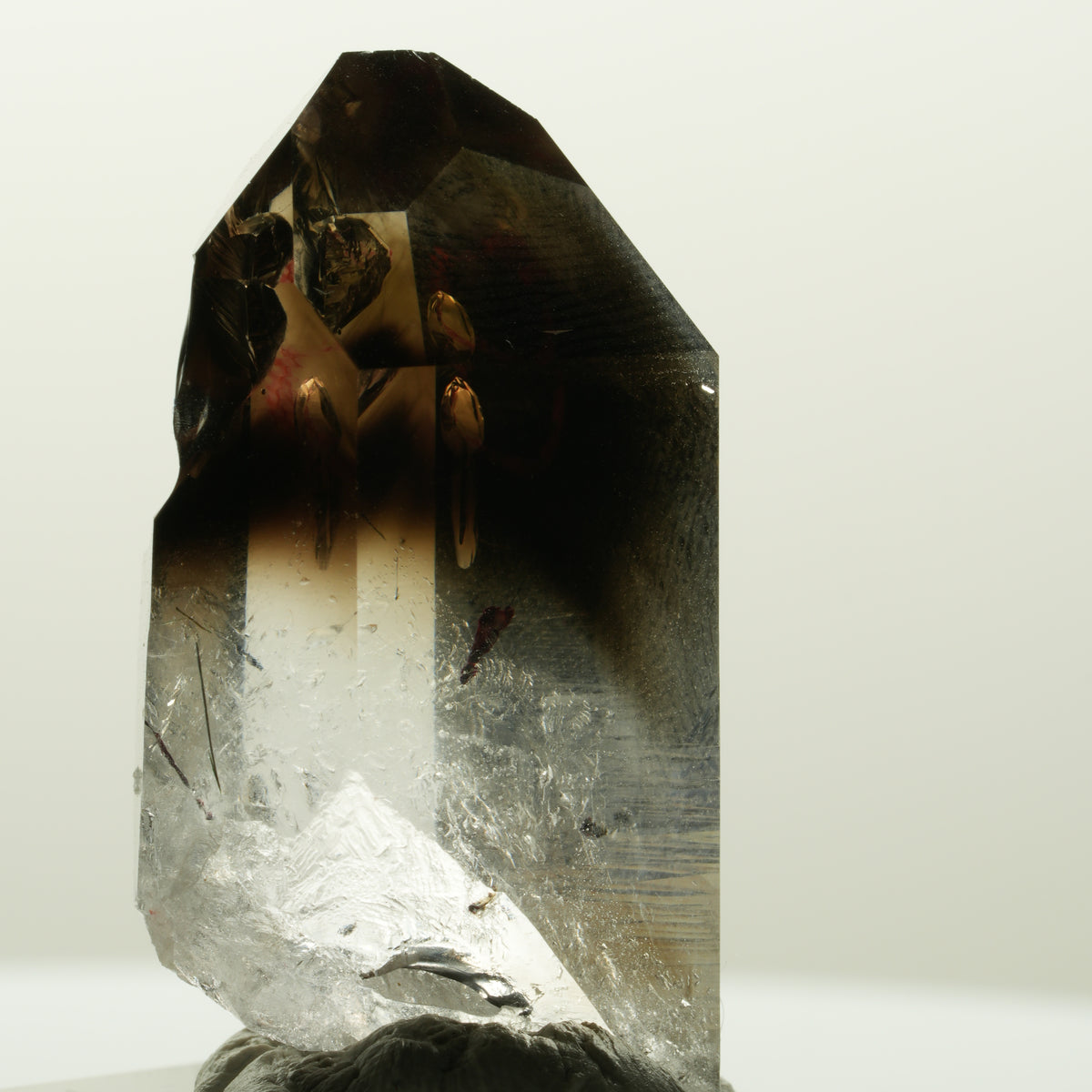 Enhydro Harlekin Lemurian Phantom Rauchquarz, 1x Blase Streep Mine, Namibia 37*22*16mm #14836
