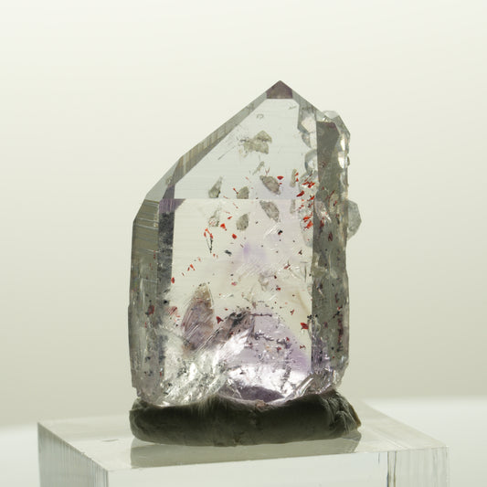 Harlekin Skelett Phantom Amethyst mit Analcim Streep Mine, Goboboseb, Namibia 29*20*12mm #14838