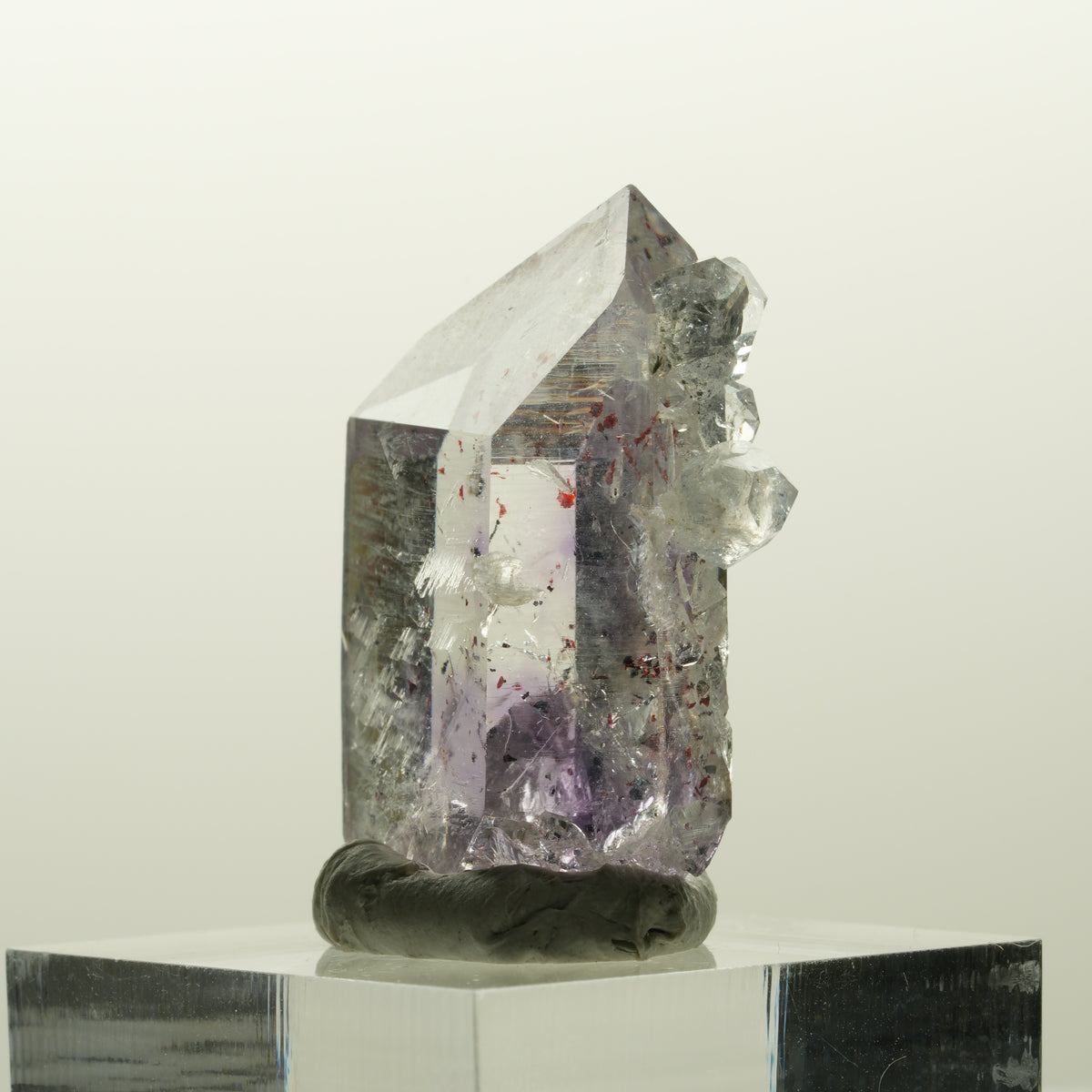 Harlekin Skelett Phantom Amethyst mit Analcim Streep Mine, Goboboseb, Namibia 29*20*12mm #14838