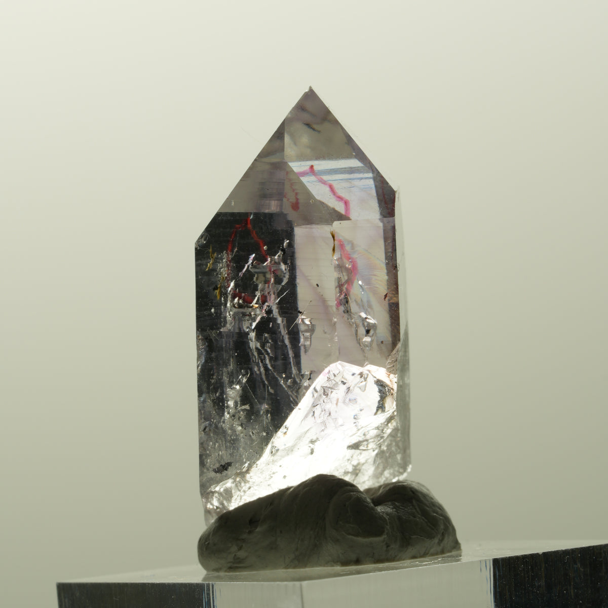 Enhydro Harlekin Lemurian Phantom Amethyst mit Epidot Streep Mine, Namibia 35*17*15mm #14840
