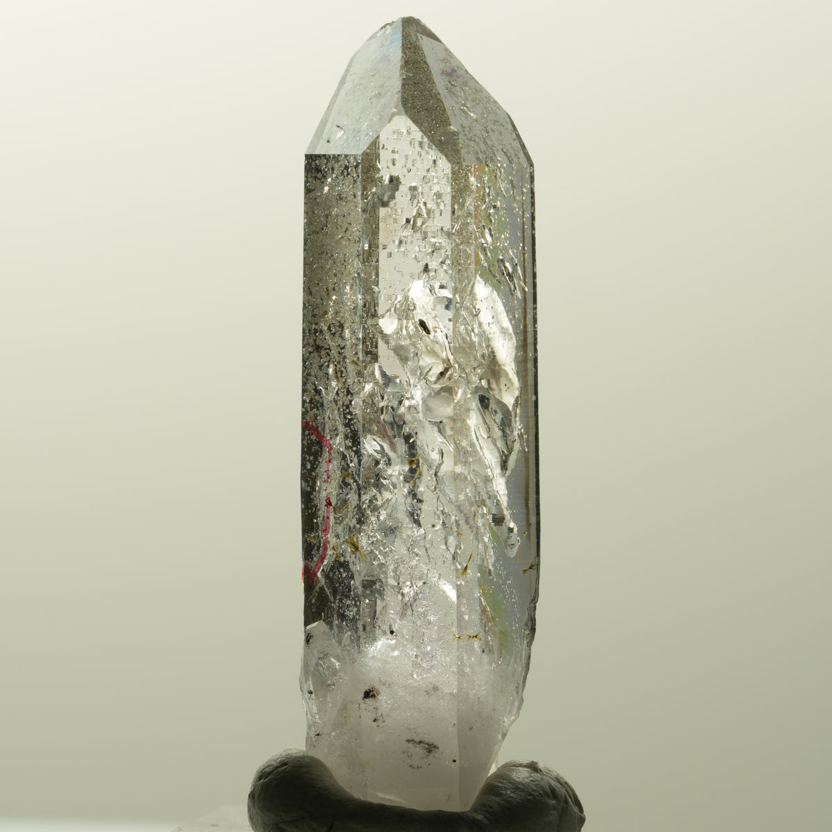 Enhydro Amethyst, Analcim, Hämatit, Epidot, große Blase Streep Mine, Namibia 46*15*11mm #14848