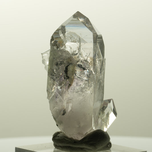 Skelett Phantom Amethyst mit Prehnit, Hämatit Streep Mine, Goboboseb, Namibia 44*24*16mm #14852