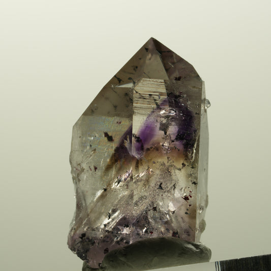 Harlekin Lemurian Phantom Amethyst mit Analcim Streep Mine, Goboboseb, Namibia 35*22*16mm #14866
