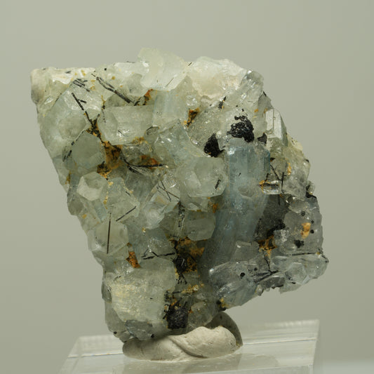 Aquamarin, Fluorit, Schörl Turmalin, Orthoklas Stufe Erongo, Namibia 36*30*10mm #14894