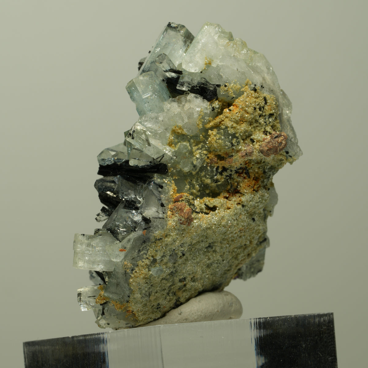 Aquamarin, Fluorit, Schörl Turmalin, Muskovit Stufe Erongo, Namibia 43*31*25mm #14898