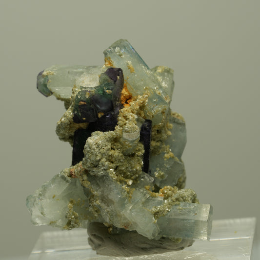 Seltene Aquamarin, Fluorit, Muskovit Stufe Erongo, Namibia 30*28*18mm #14900