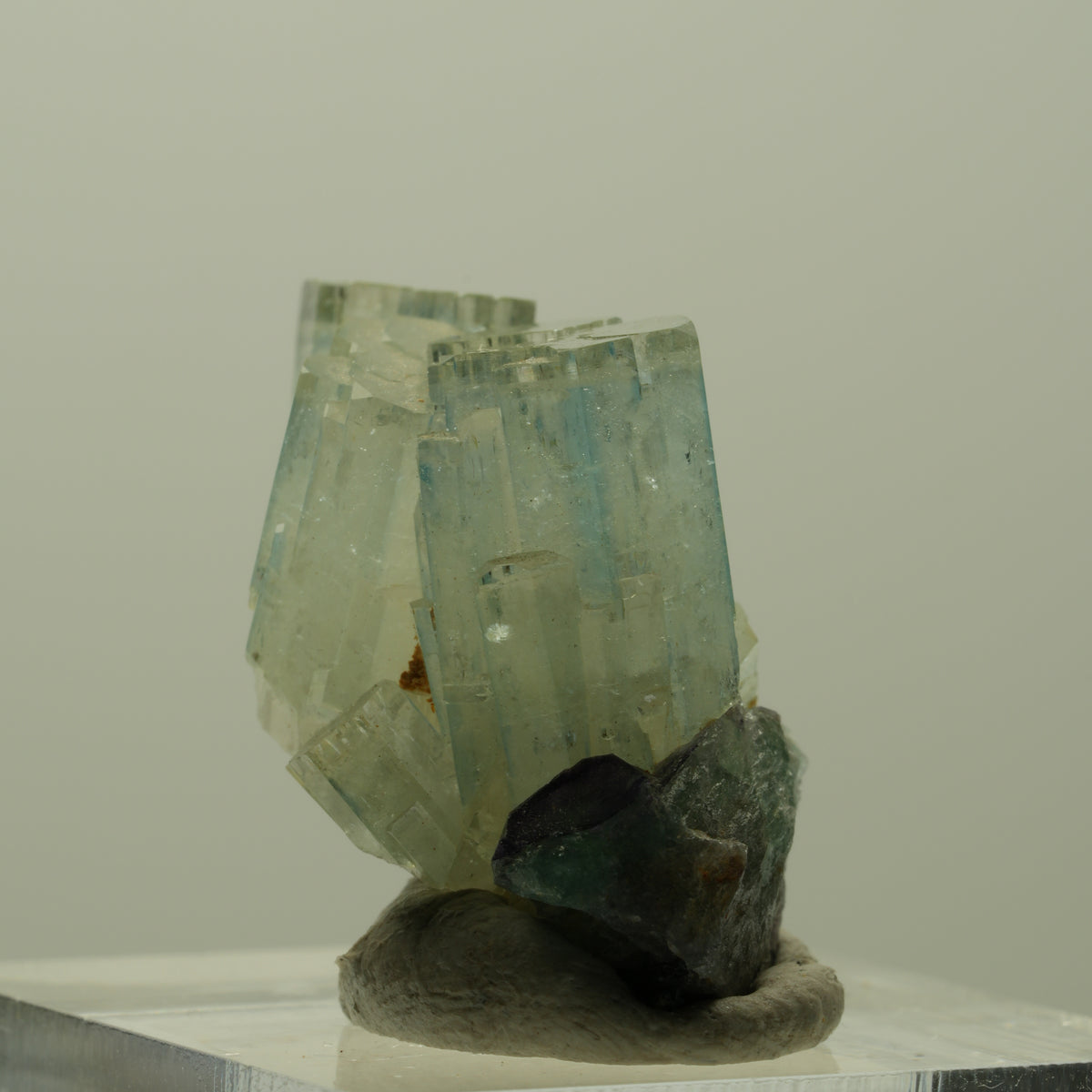 Aquamarin, Fluorit, Schörl Turmalin, Orthoklas Stufe Erongo, Namibia 24*22*17mm #14909