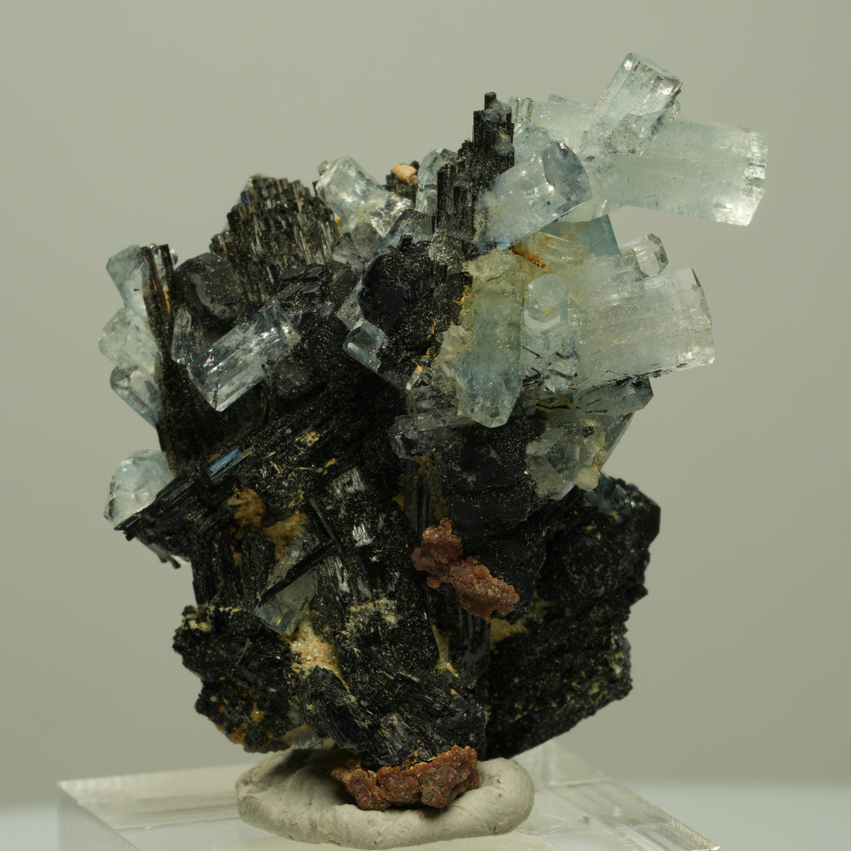 Aquamarin, Fluorit, Schörl Turmalin, Muskovit Stufe Erongo, Namibia 45*37*19mm #14952