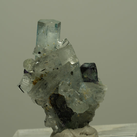 Aquamarin, Fluorit, Schörl Turmalin Stufe Erongo, Namibia 29*20*14mm #14956