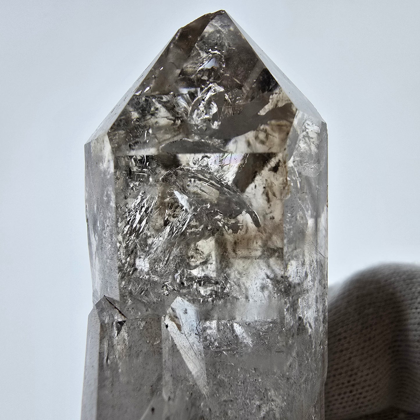 Enhydro Skeleton Smoky Quartz Scepter, UV Calcite Valentine Pocket Namibia 82*41*29mm