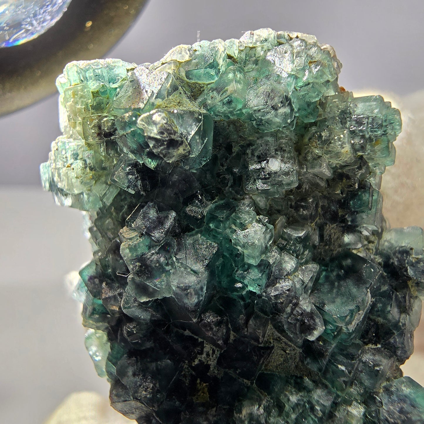 Cube de fluorite fantôme zonal, spécimen de tourmaline Schorl, Erongo, Namibie, 72 x 33 x 31 mm