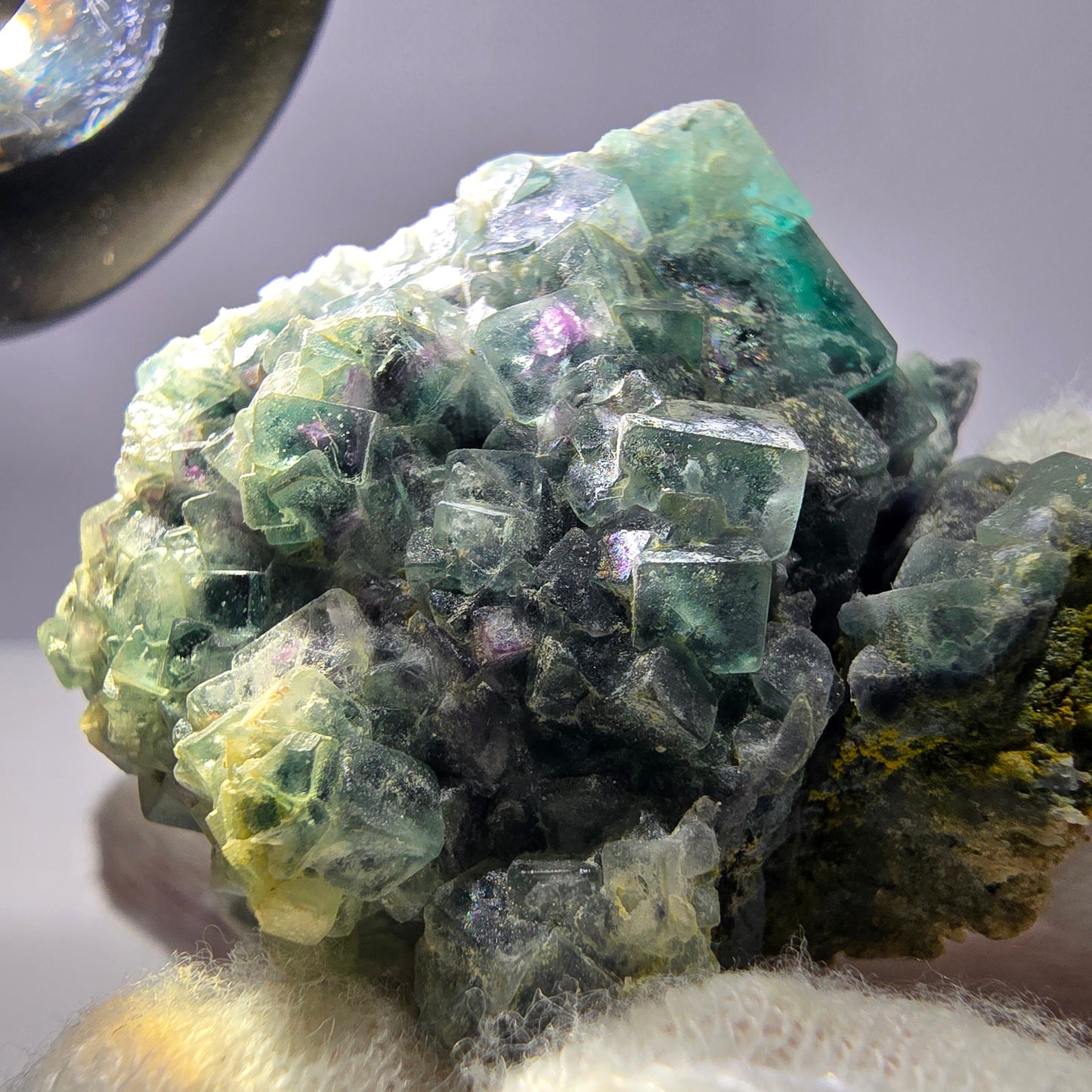 Cube de fluorite fantôme zonal, spécimen de tourmaline Schorl, Erongo, Namibie, 56 x 49 x 41 mm