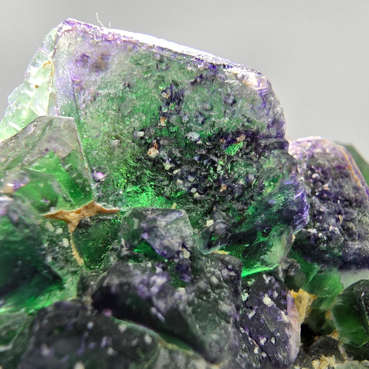 Phantom Fluorit Würfel Stufe grün lila Erongo, Namibia 67*40*35mm Sammlung