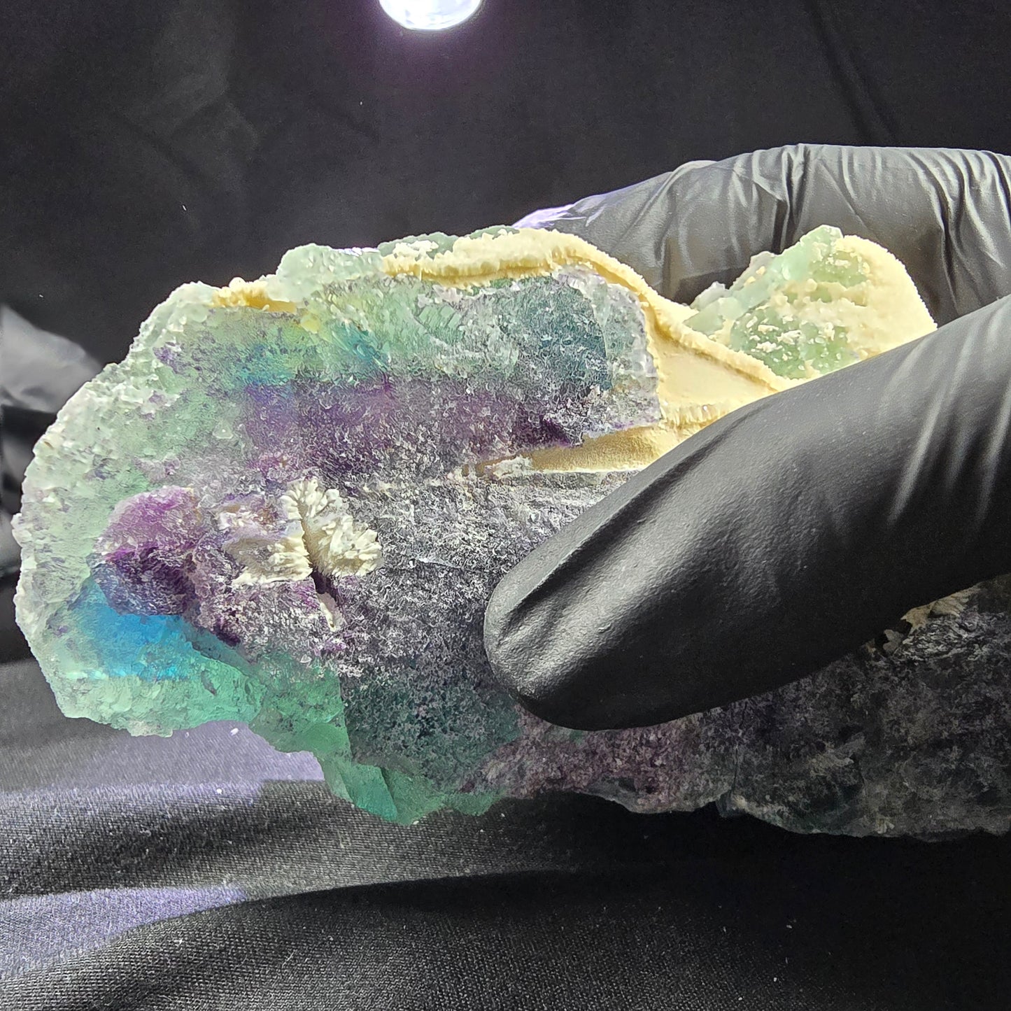 Große Phantom Fluorit XX Oktaeder Stufe grün blau 110*77*71mm aus Erongo Namibia