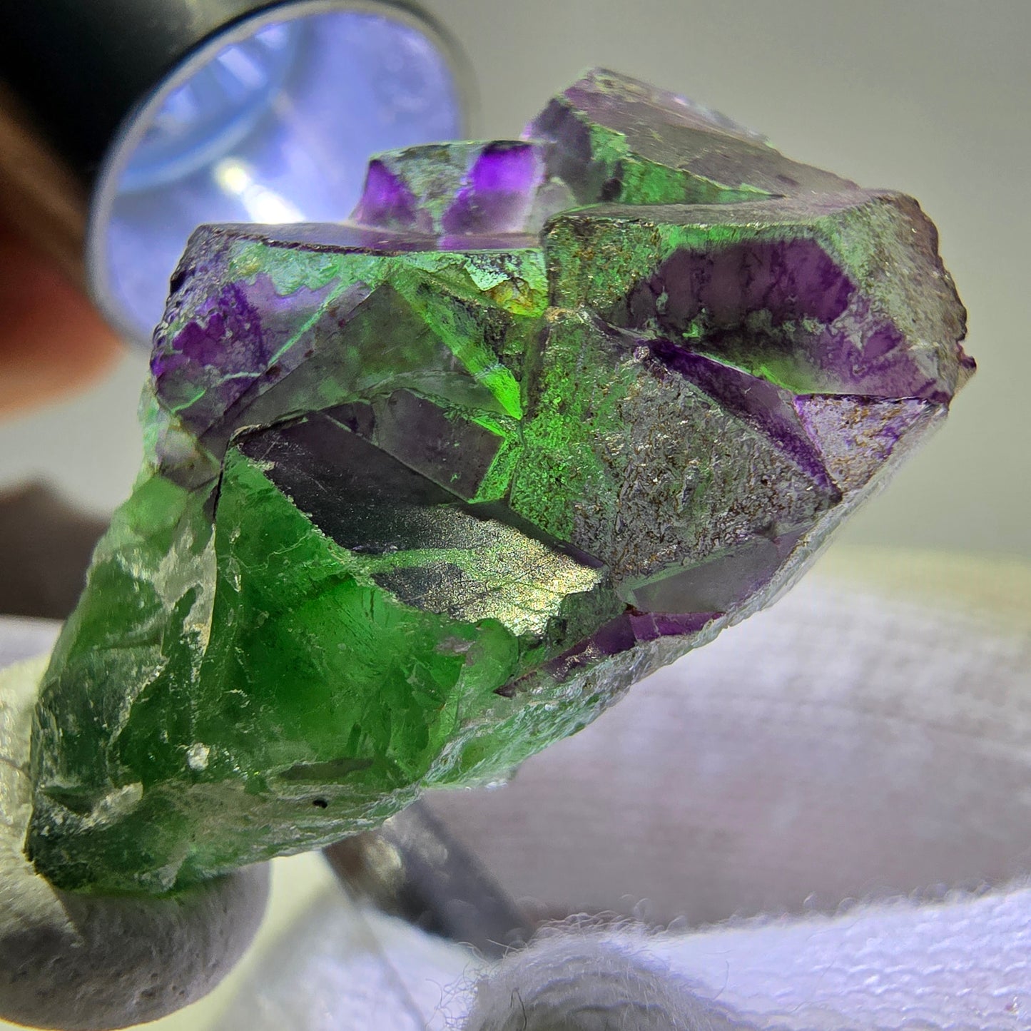 Phantom Fluorit Würfe Stufe, grün lila Erongo, Namibia 32*22*12mm