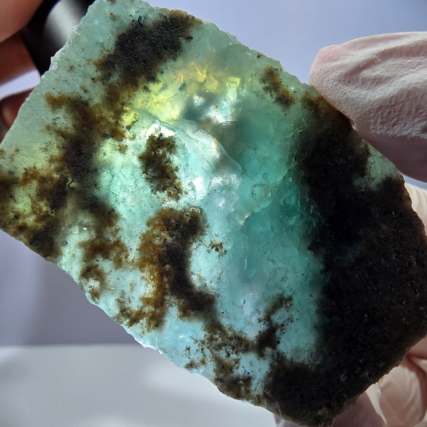 Cube de fluorite fantôme vert étagé Okorusu, Namibie 61 x 42 x 20 mm