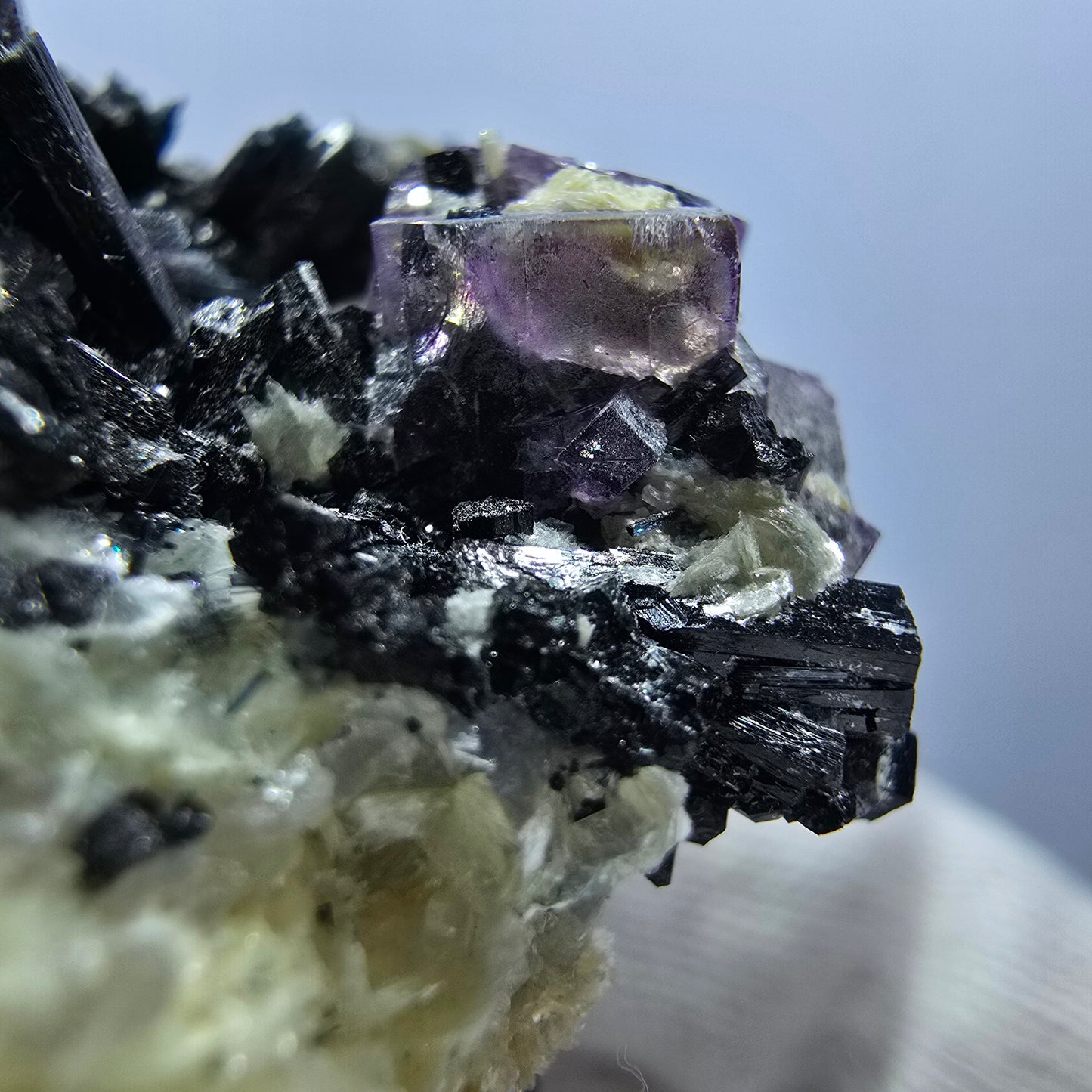 Colorful Phantom Fluorite Cubes Schorl Tourmaline Muscovite Erongo, Namibia 60*52*41mm
