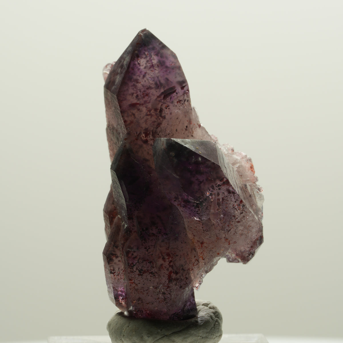 Seltene Phantom Skelett Amethyst mit Eisen Spitze Brandberg, Namibia 43*26*20mm #15000