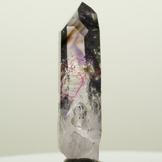 Enhydro Harlekin Phantom Amethyst, Analcim Prehnit 3x Blase Streep Mine Namibia 56*16*14mm #15035