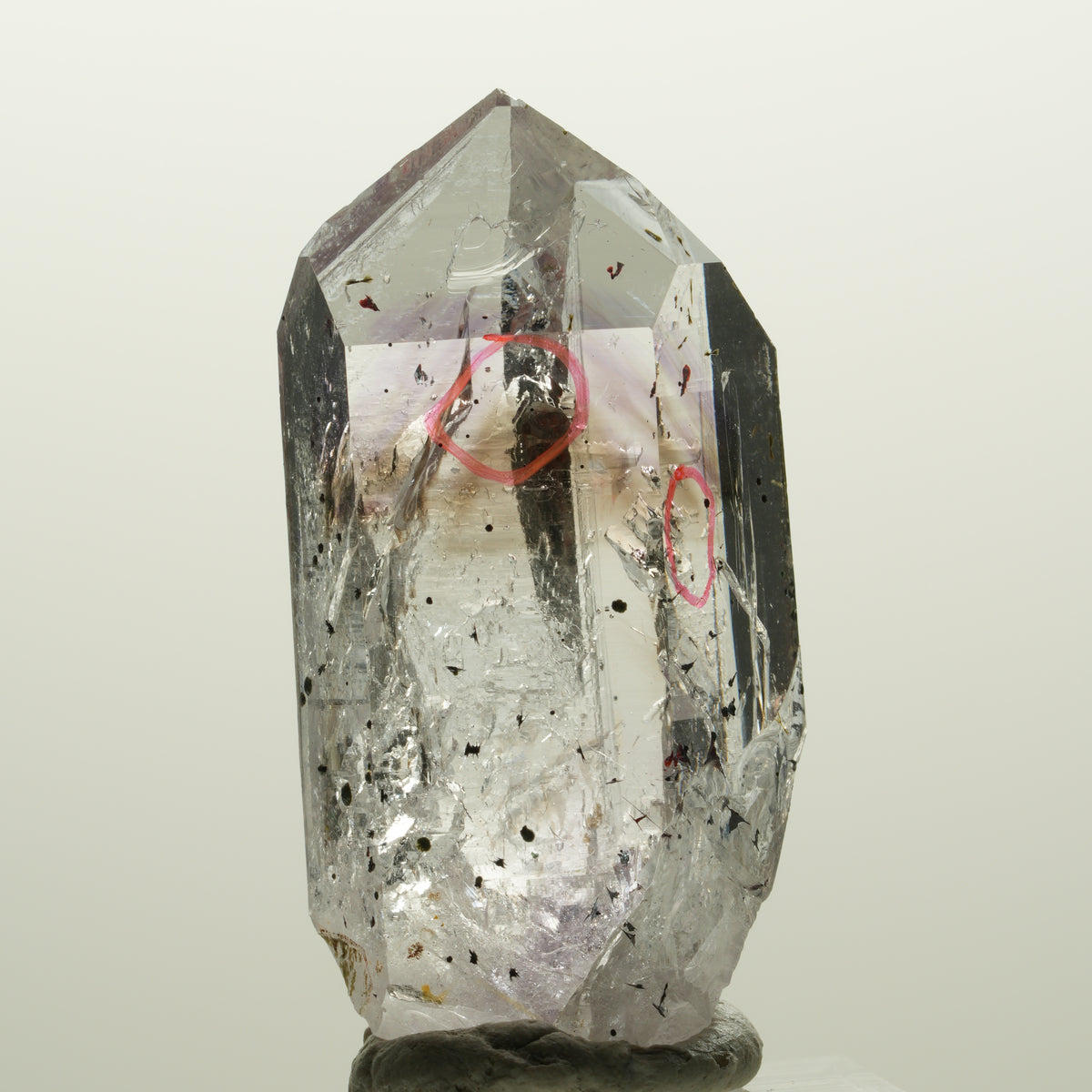 Enhydro Harlekin Lemurian Phantom Amethyst, 2x Blase Streep Mine Namibia 45*23*16mm #15037