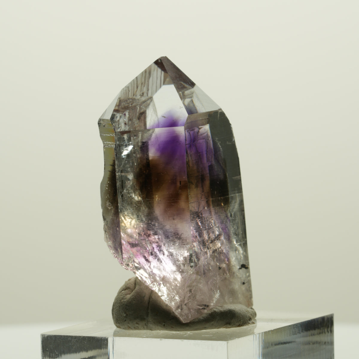 Harlekin Lemurian Phantom Amethyst Spitze Streep Mine, Namibia 38*25*15mm #15056