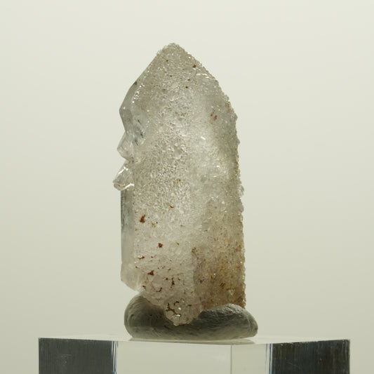 Skelett Rauchquarz Doppelender mit Analcim, Hämatit Streep Mine, Namibia 40*21*13mm #15058
