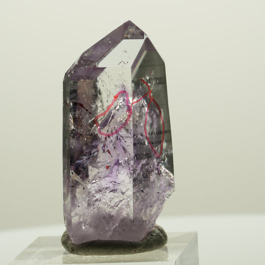 Enhydro Harlekin Skelett Phantom Amethyst, 2x Blase Streep Mine, Namibia 41*24*15mm #15059