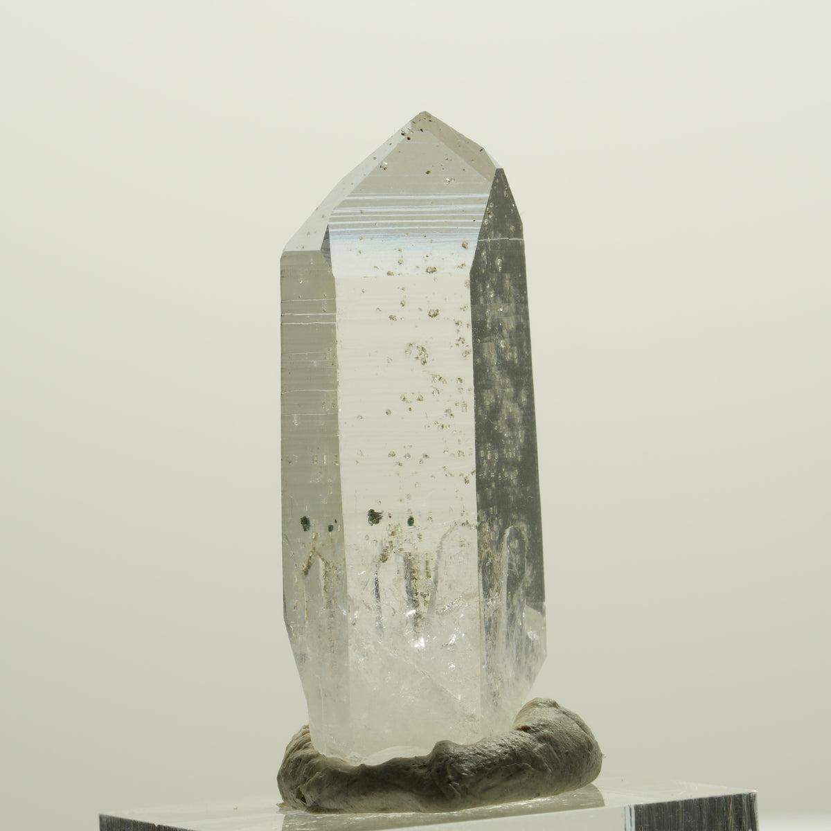 Lemurian Phantom Rauchquarz mit Analcim, Hämatit Streep Mine, Namibia 40*17*12mm #15064