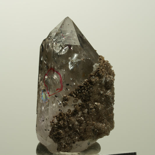 Enhydro Harlekin Phantom Rauchquarz, Analcim, Epidot Streep Mine Namibia 42*33*25mm #15068