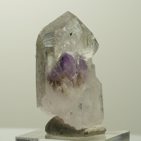 Harlekin Skelett Phantom Amethyst mit Analcim Streep Mine, Namibia 42*25*19mm #15070