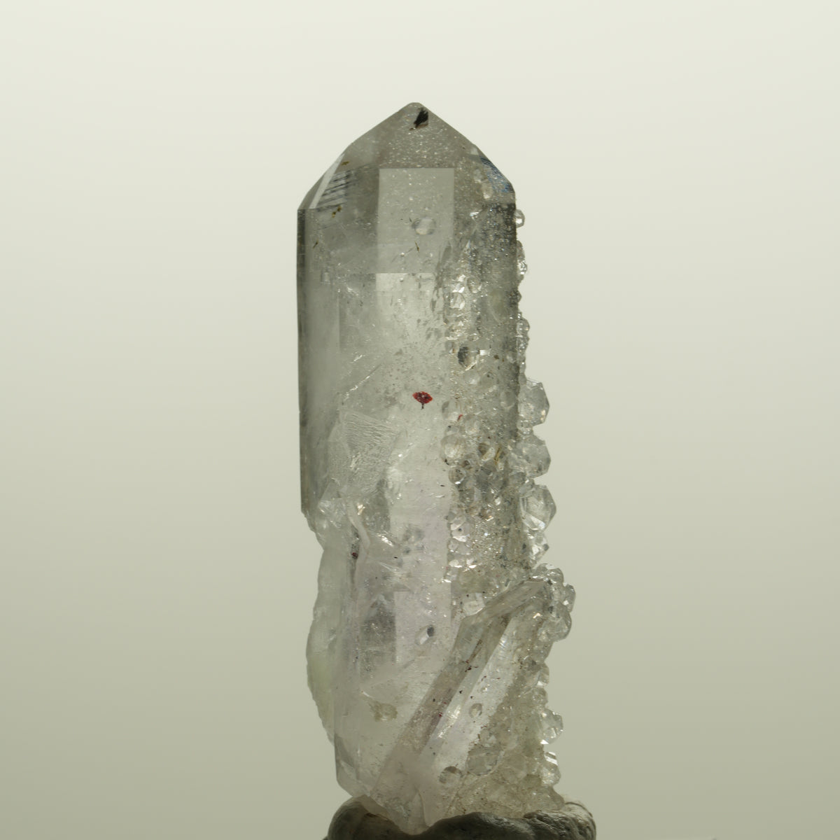 Harlekin Skelett Phantom Amethyst mit Analcim, Prehnit Streep Mine, Namibia 44*17*16mm #15073