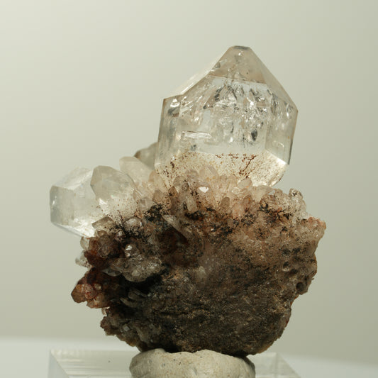 Skelett Phantom Rauchquarz Doppelender Zepter Gruppe Streep Mine, Namibia 42*35*30mm #15098