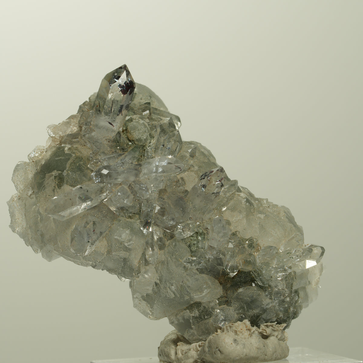 Quartz, calcite, épidote en motif étoile de bouffon sur matrice Streep Mine, Namibie 43*30*21mm #15100
