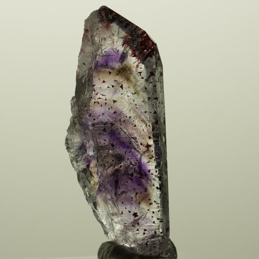 Harlekin Skelett Phantom Amethyst mit Analcim Streep Mine, Namibia 54*24*16mm #15119