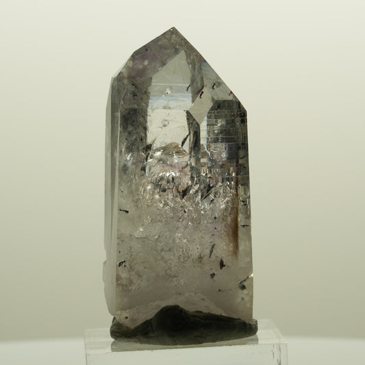 Harlekin Lemurian Phantom Amethyst mit Analcim Streep Mine, Namibia 47*25*22mm #15133