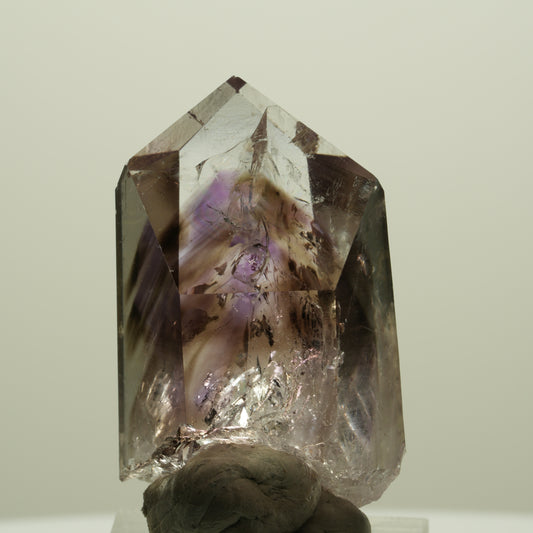 Skelett Phantom Amethyst Spitze mit Prehnit Streep Mine, Namibia 42*27*26mm #15167