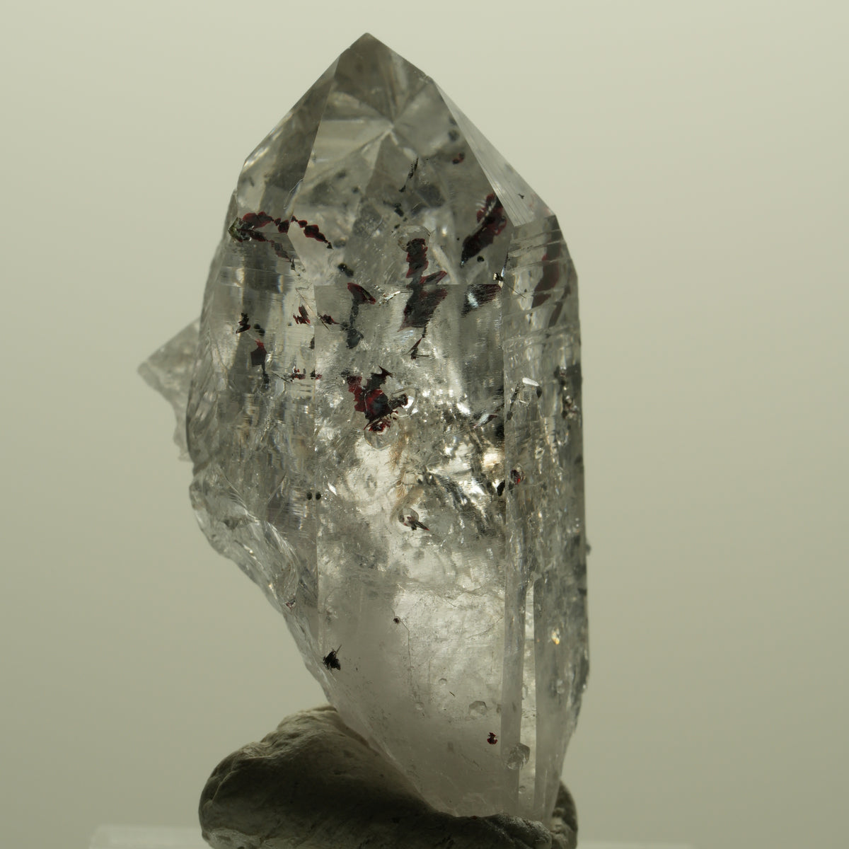 Harlekin Lemurian Skelett Phantom Amethyst, Analcim, Epidot Streep Mine Namibia 41*24*20mm #15173