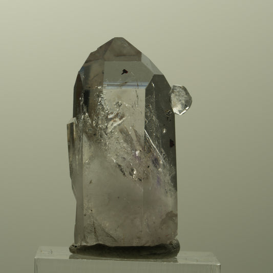 Harlekin Lemurian Skelett Phantom Amethyst mit Analcim Streep Mine, Namibia 36*21*14mm #15182