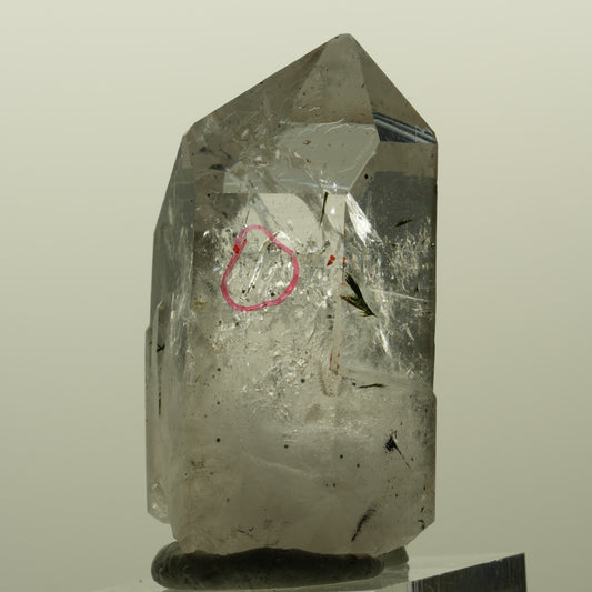 Enhydro Harlekin Lemurian Skelett Rauchquarz Epidot 1x Blase Streep Mine Namibia 42*24*21mm #15191
