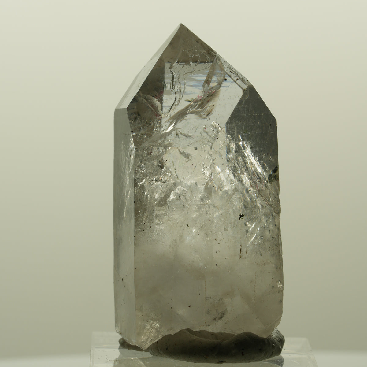Enhydro Harlekin Lemurian Skelett Rauchquarz Epidot 1x Blase Streep Mine Namibia 42*24*21mm #15191