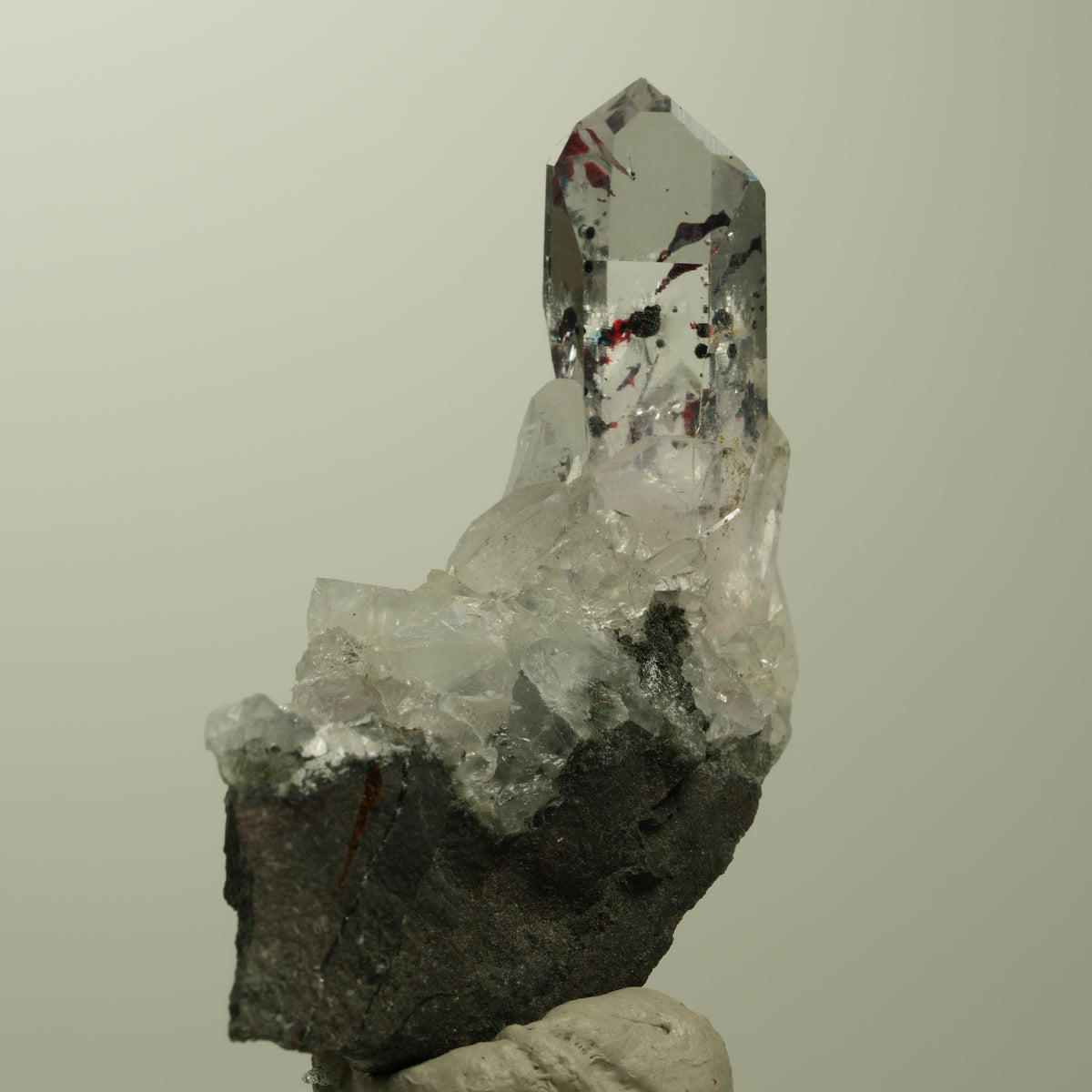 Harlekin Lemurian Skelett Phantom Amethyst auf Matrix Streep Mine, Namibia 54*28*10mm #15212