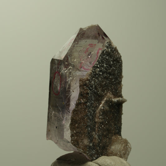 Enhydro Harlekin Skelett Phantom Amethyst Analcim, 3x Blase Streep Mine Namibia 38*20*17mm #15214