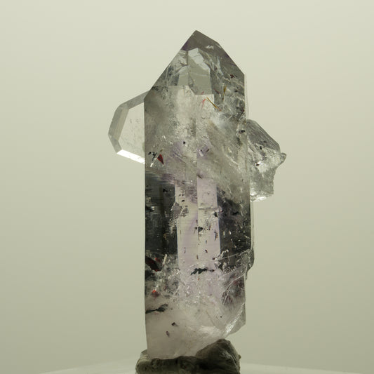 Harlekin Lemurian Phantom Amethyst mit Prehnit, Epidot Streep Mine, Namibia 41*21*15mm #15217